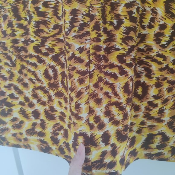 NORMA KAMALI Leopard Stretch Jersey Pencil Skirt Size Large - Picture 2 of 5